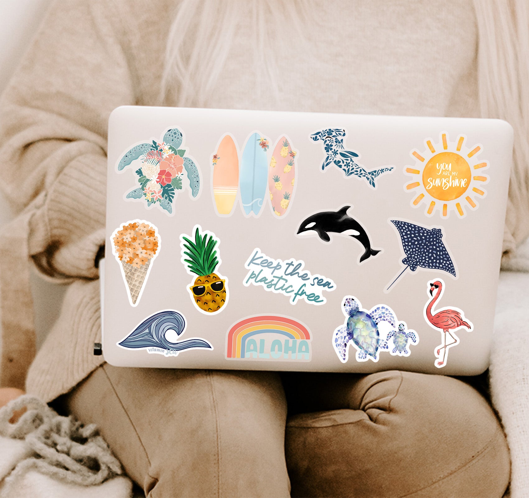 Beach themed stickers