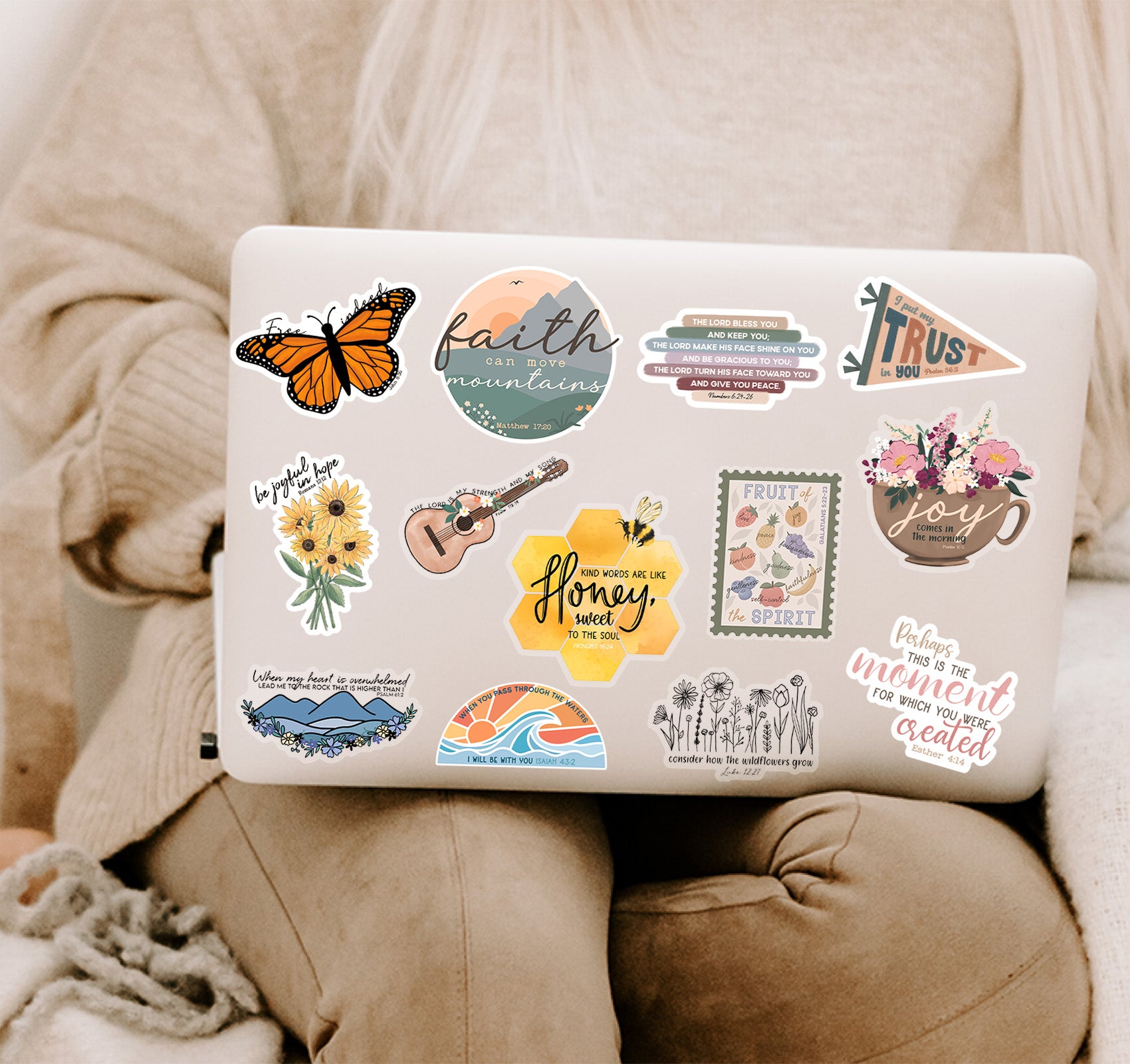 Christian faith laptop stickers