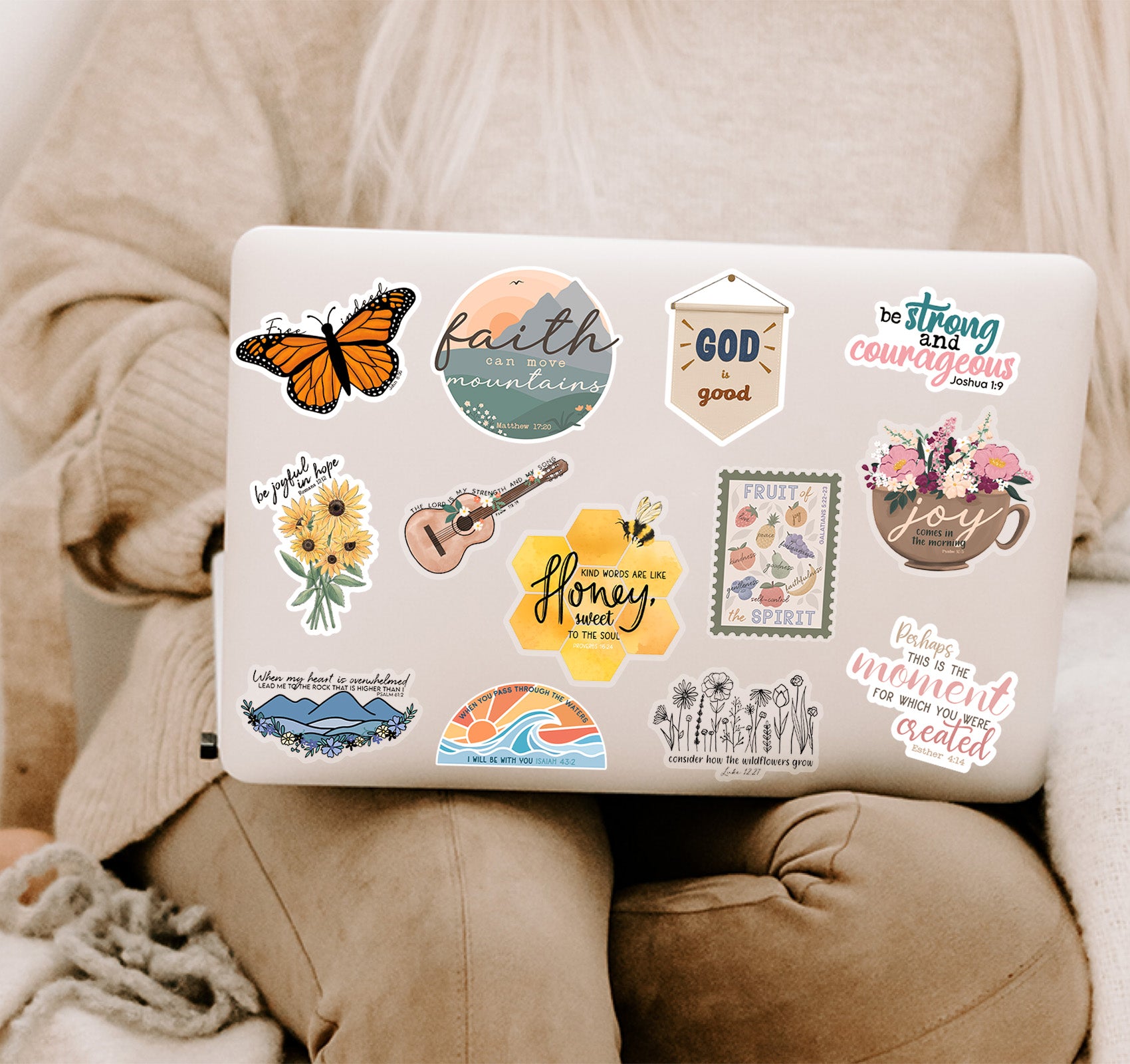 Christian faith laptop stickers