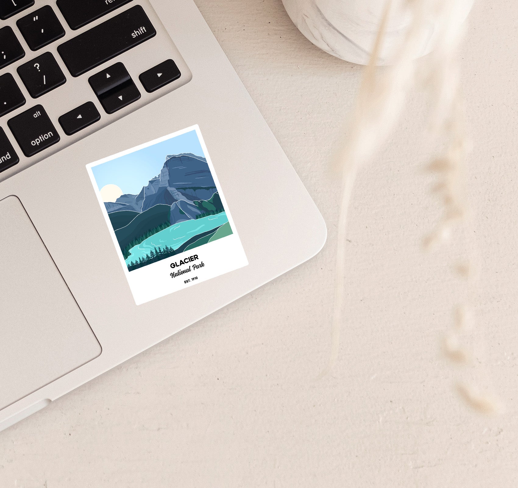Glacier National Park laptop sticker