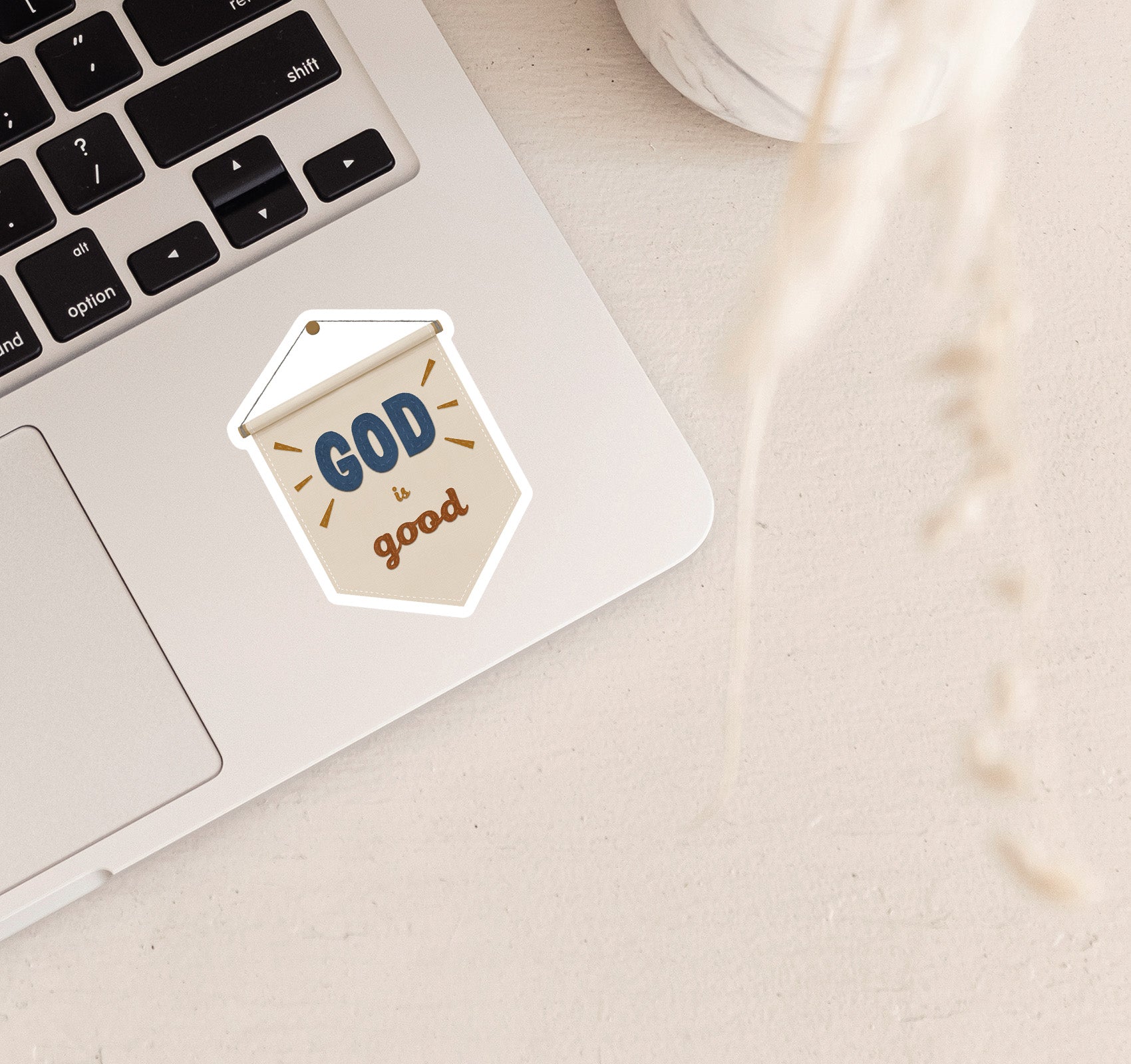 God is good Christian faith laptop decal