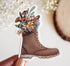 Hiking boot sticker filled with flowers