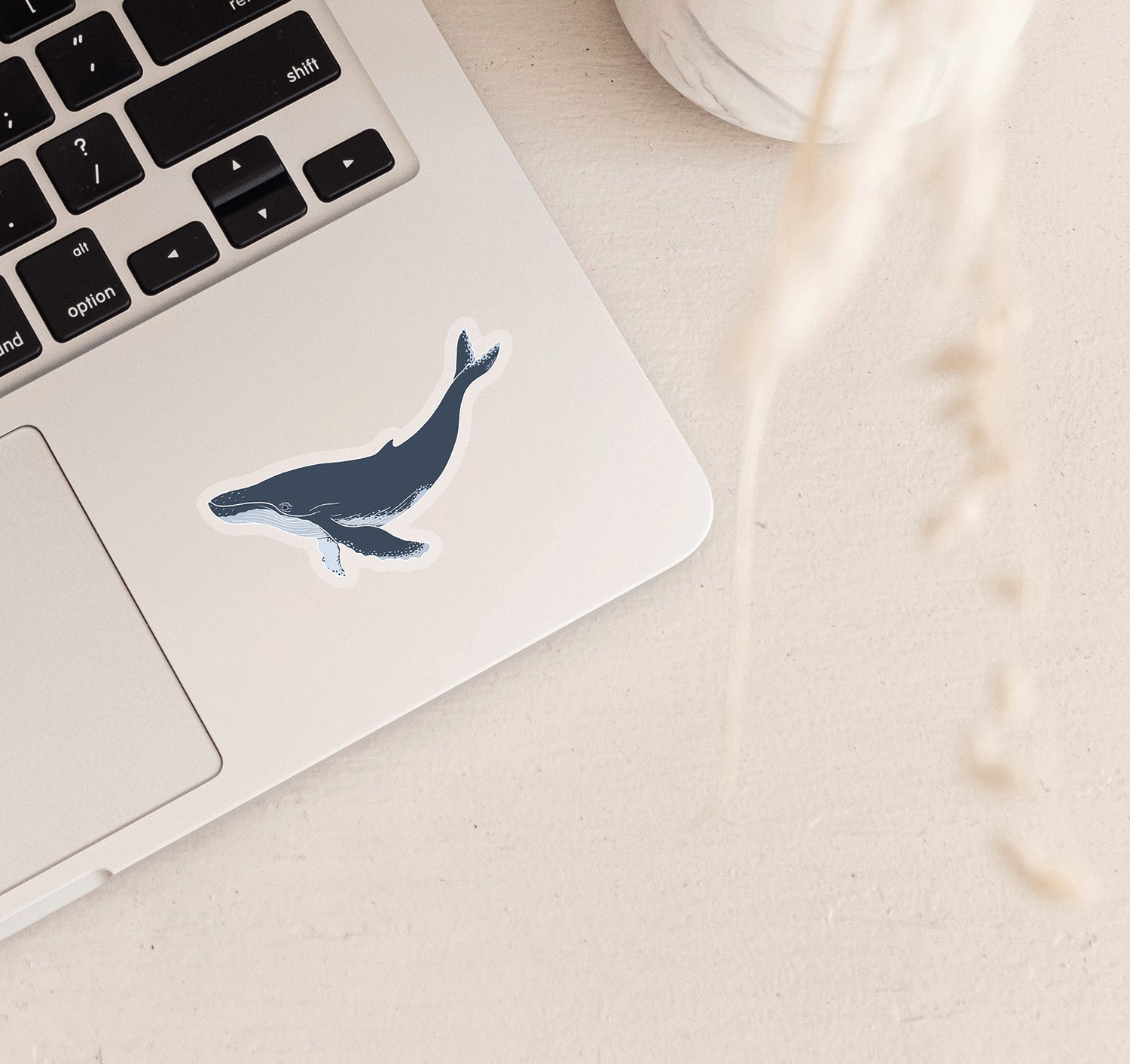 Humpback whale laptop decal