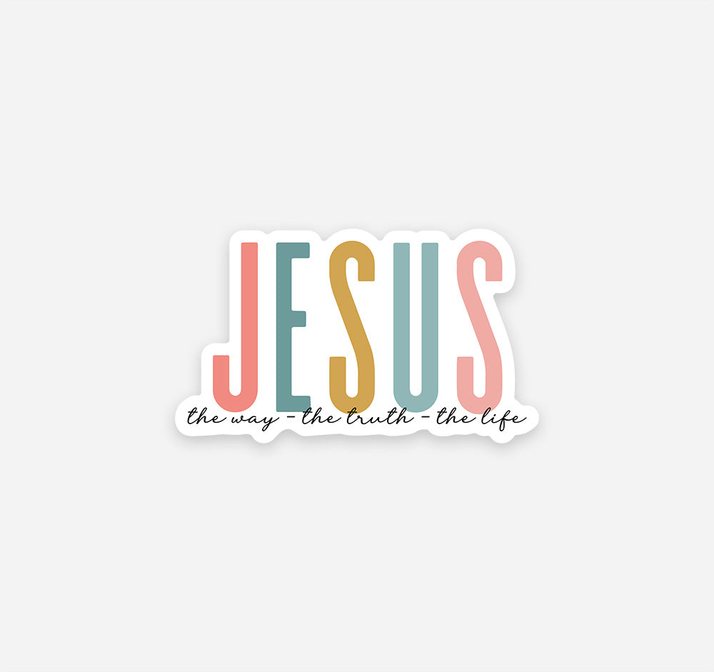 Jesus, the way, the truth, the life Christian sticker