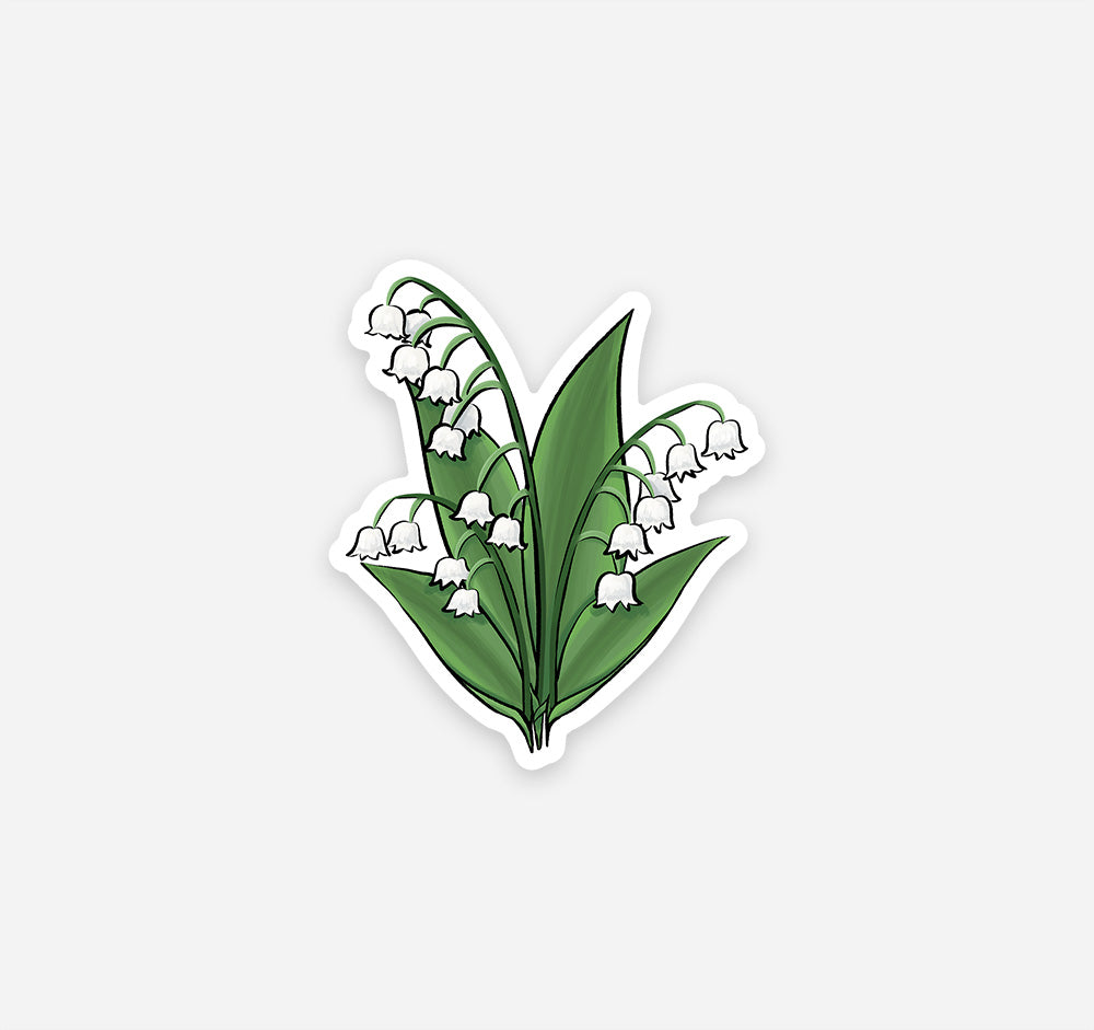 May birth month lily of the valley flower sticker