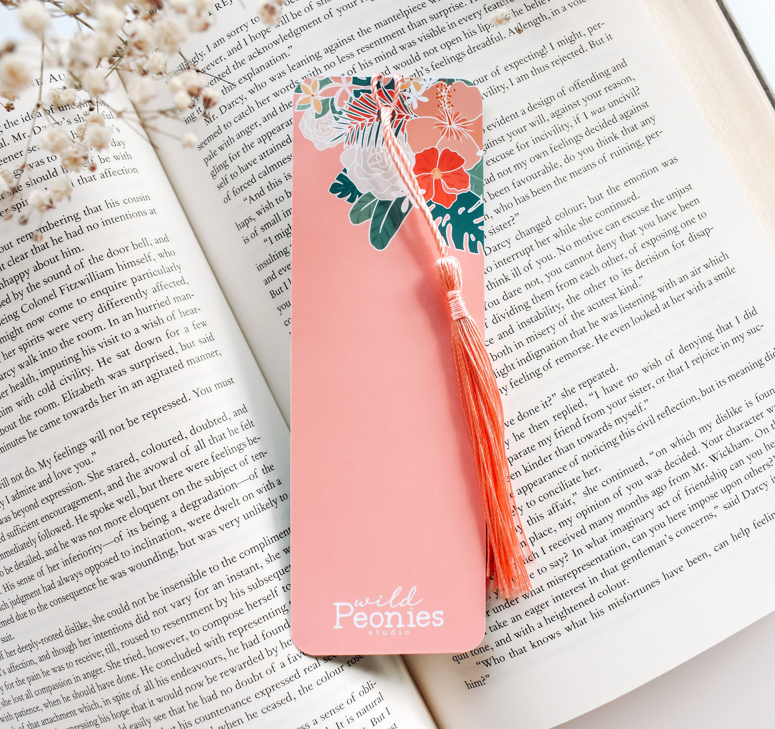 Hawaiian green sea turtle with tropical flowers bookmark and the quote "go at your own pace"