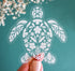 Hawaiian sea turtle made of white flowers sticker