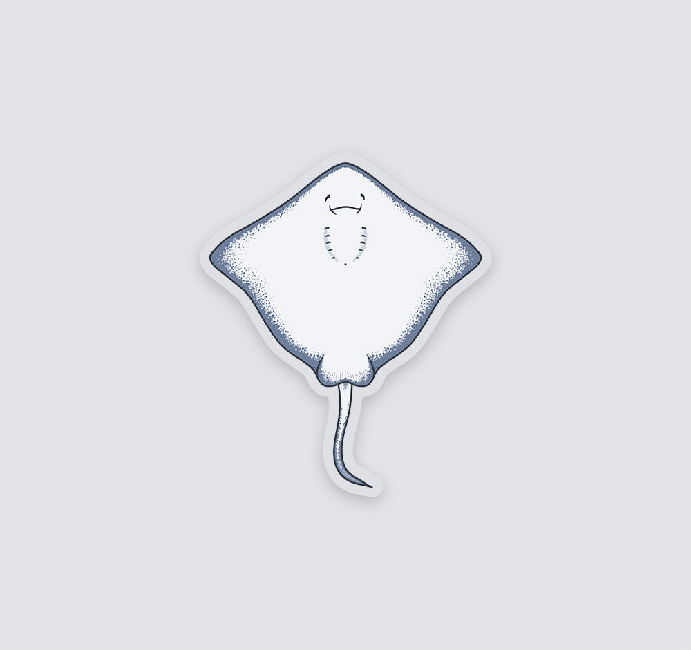 Stingray underside as seen from below clear vinyl sticker
