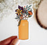 Yellow metal water bottle sticker with wildflowers