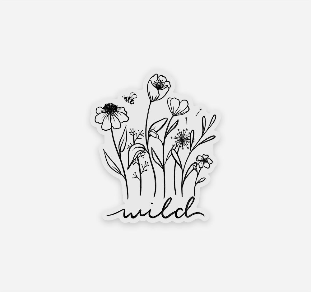 Wildflowers with a bee sticker
