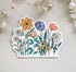 Beautiful and colorful wildflowers on a magnet