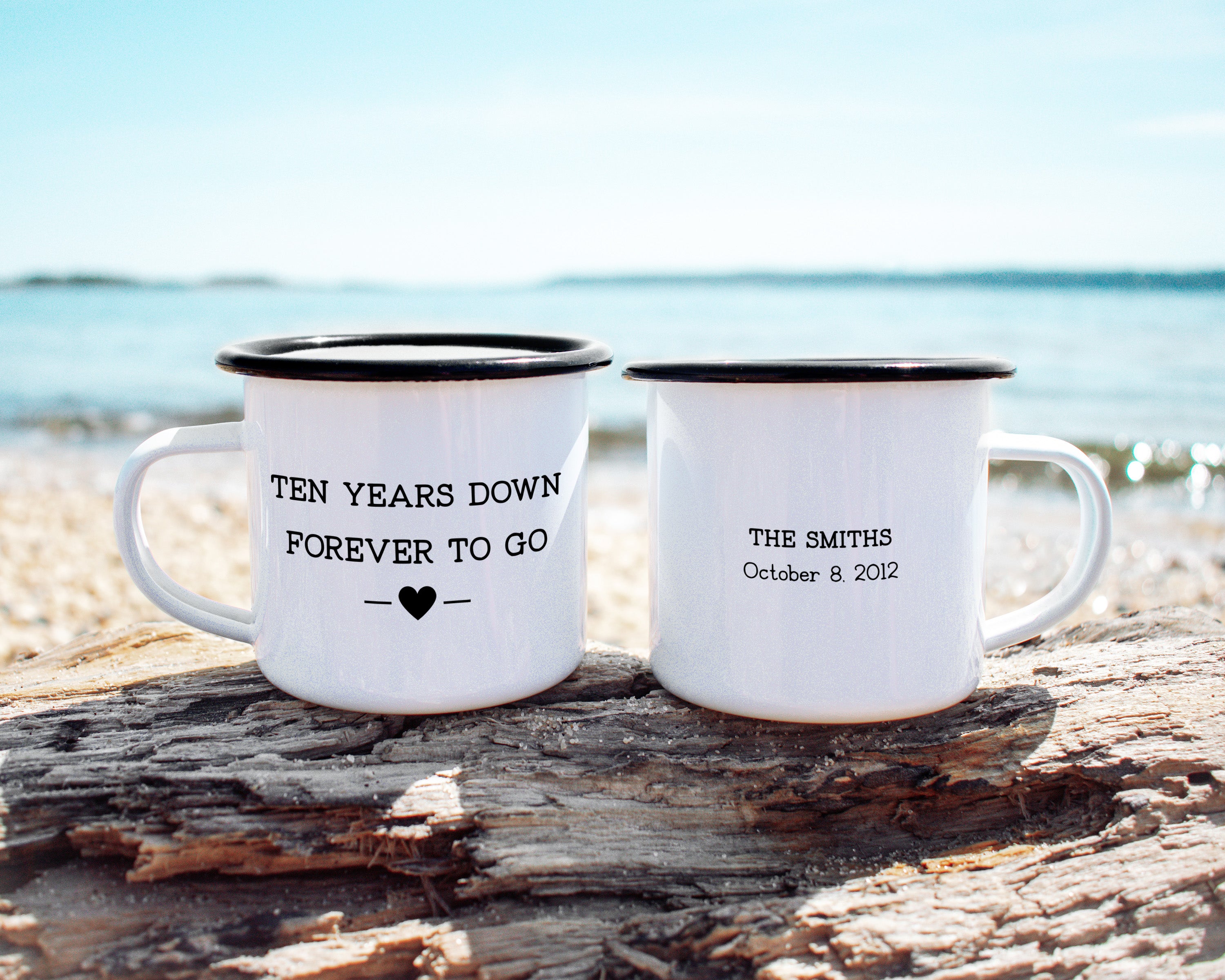 Ten Years Down 10 Year Anniversary Enamel Mug