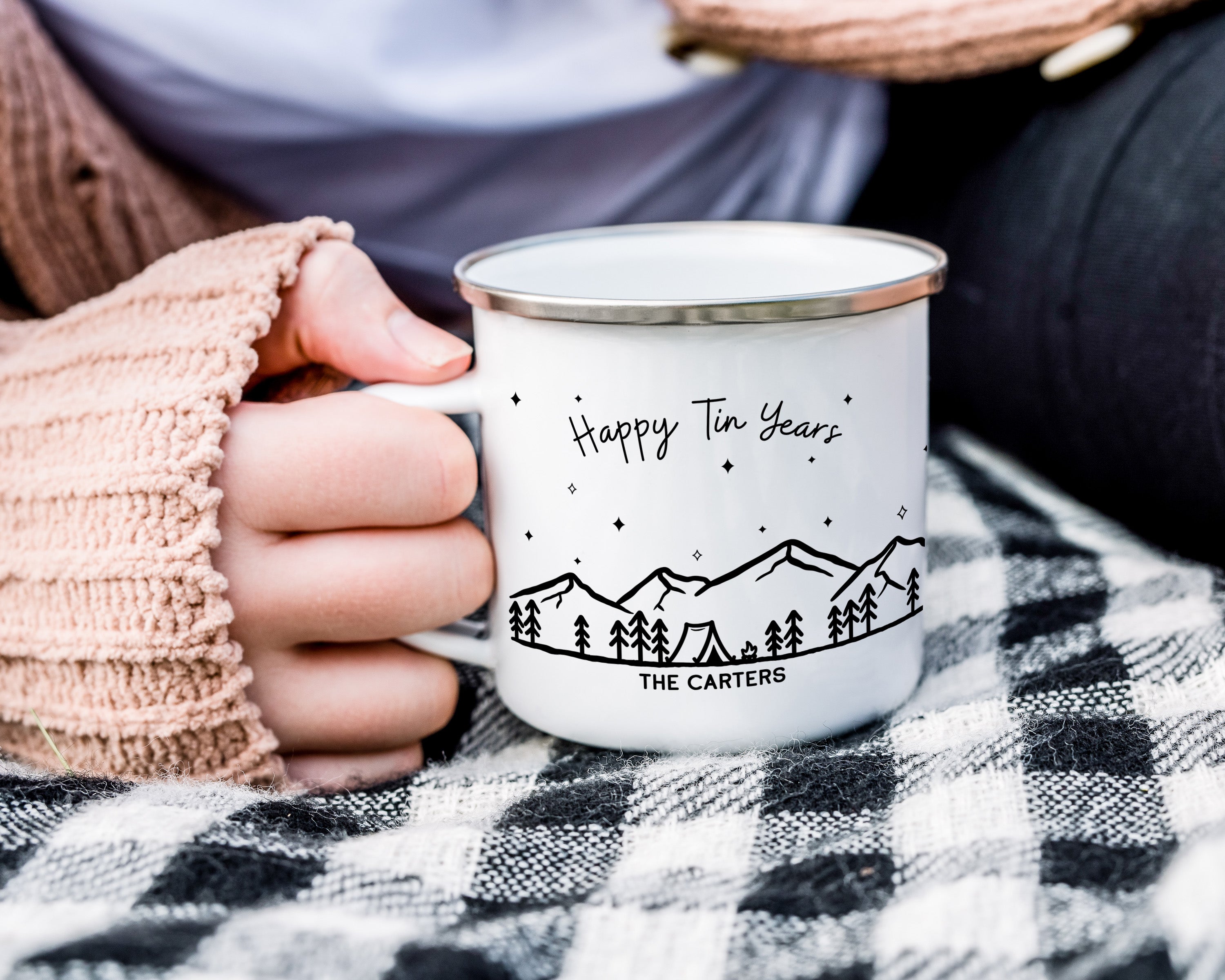 Happy Tin Years Mountain Camp Mug