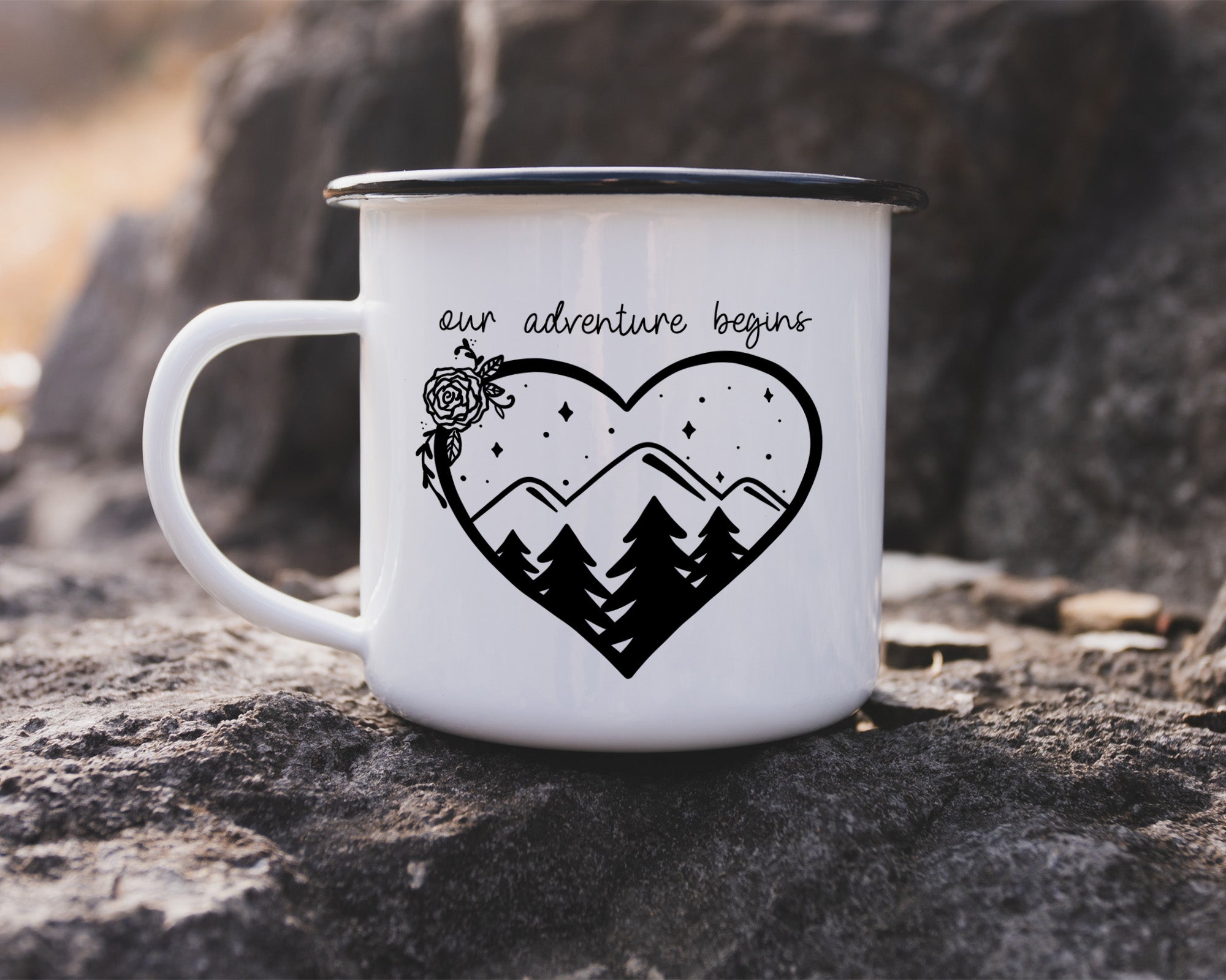Our Adventure Begins Enamel Mug
