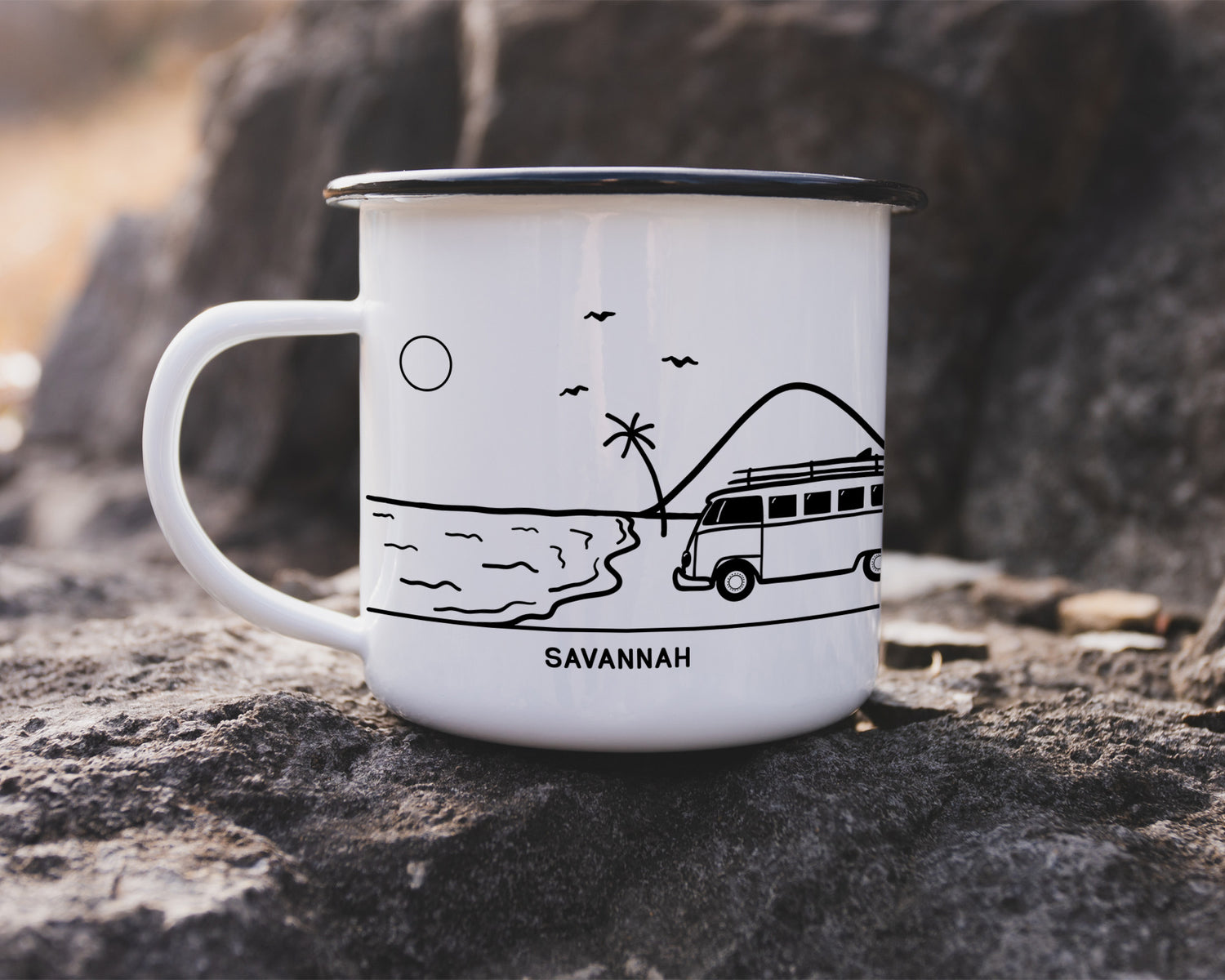 Beach Bus Happy Camper Camp Mug