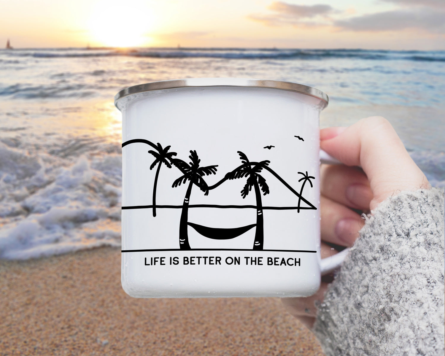 Beach Bus Happy Camper Camp Mug