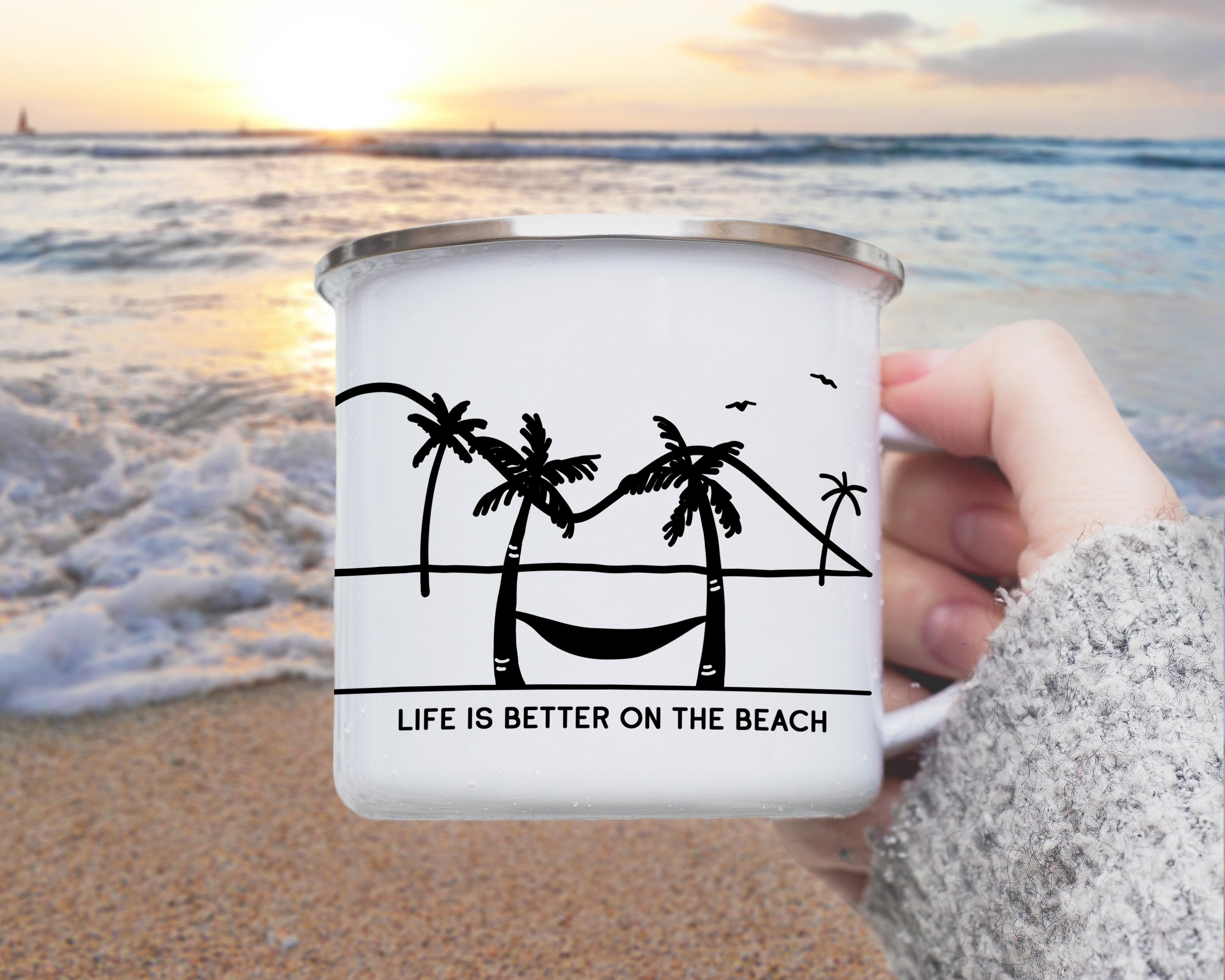 Beach Bus Happy Camper Camp Mug