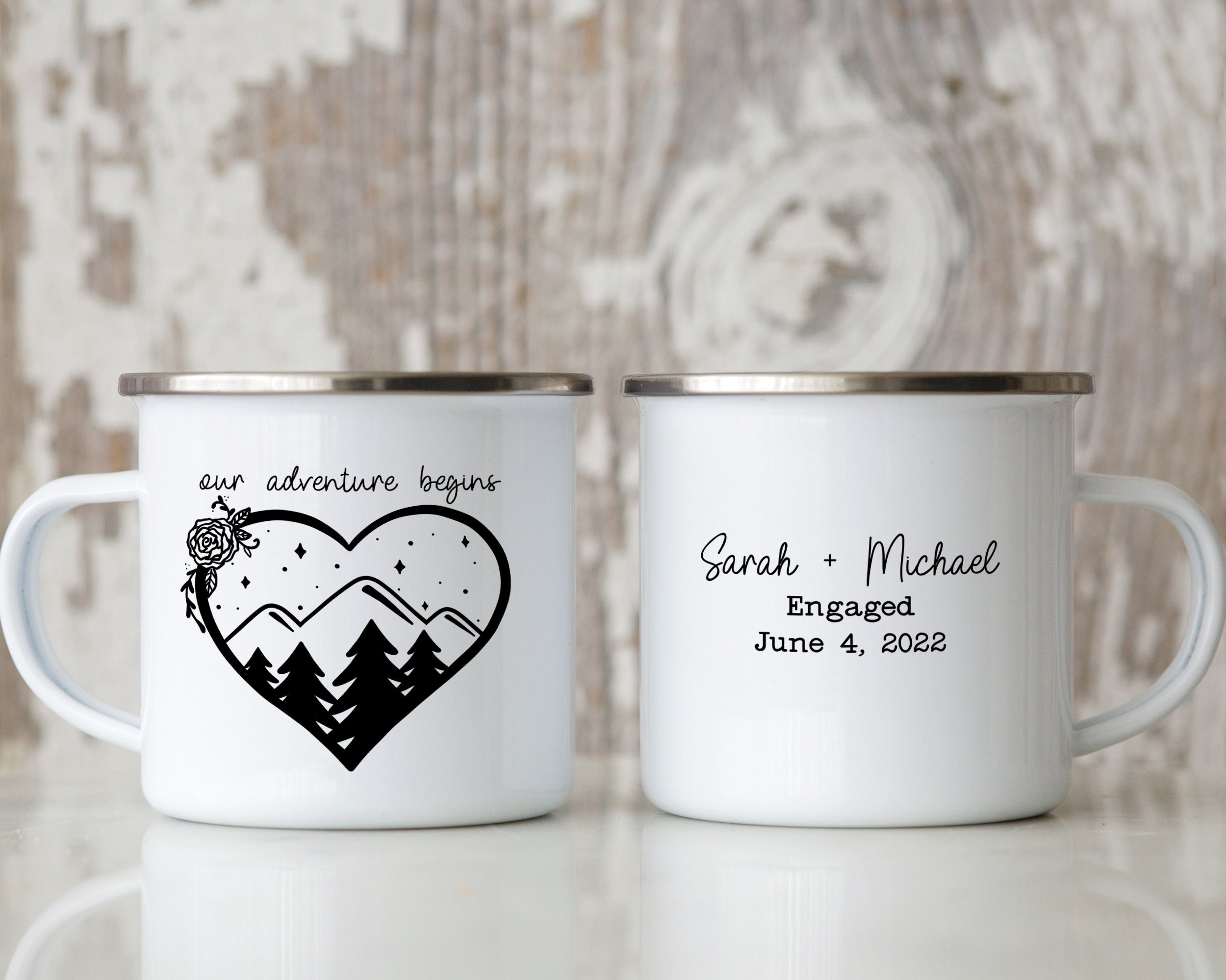 And So The Adventure Begind Printed Mug Camping Enamel Cup