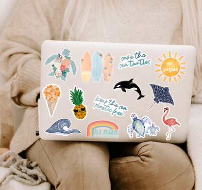 Beach and ocean laptop decals