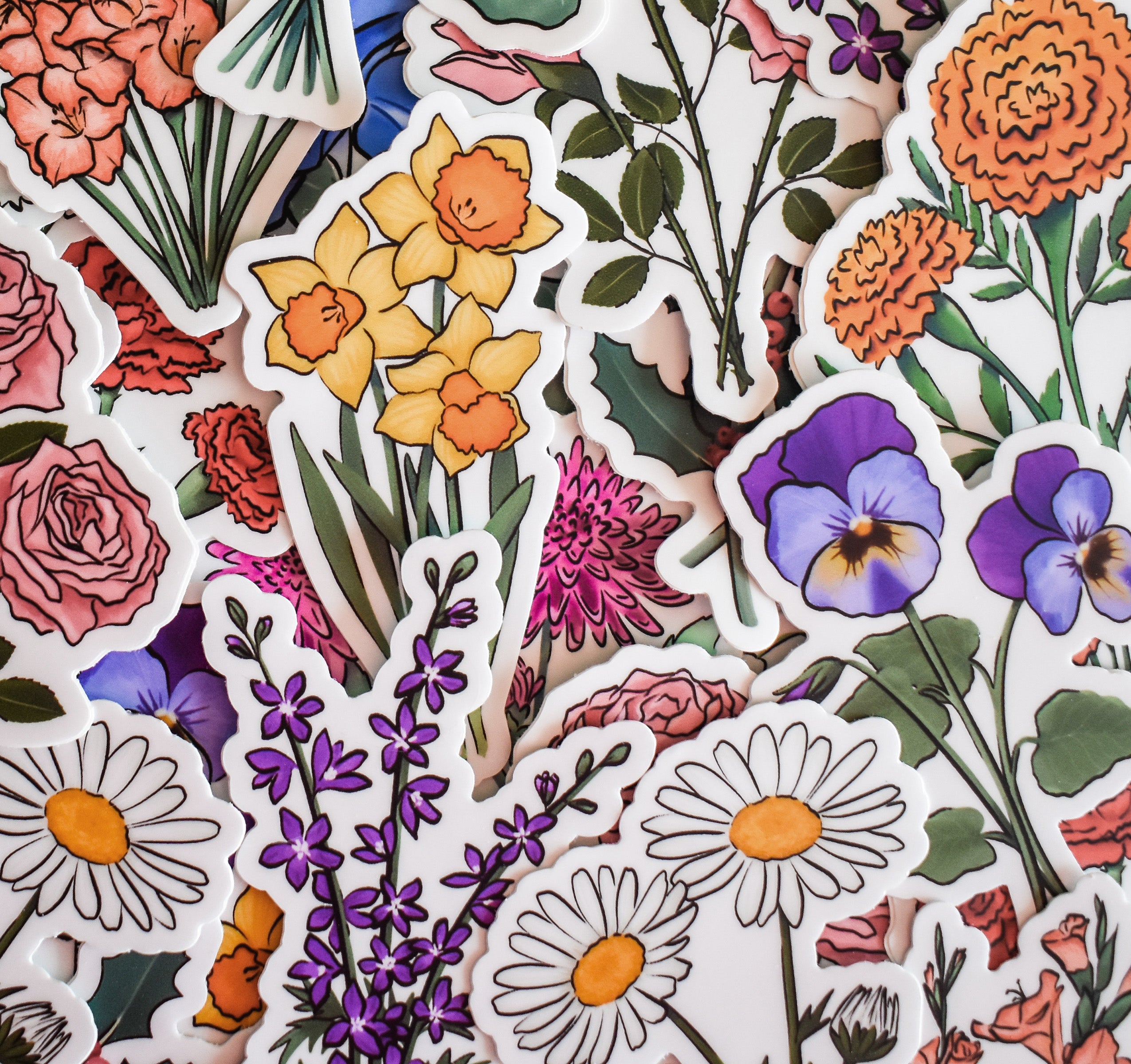 Birth month flowers stickers