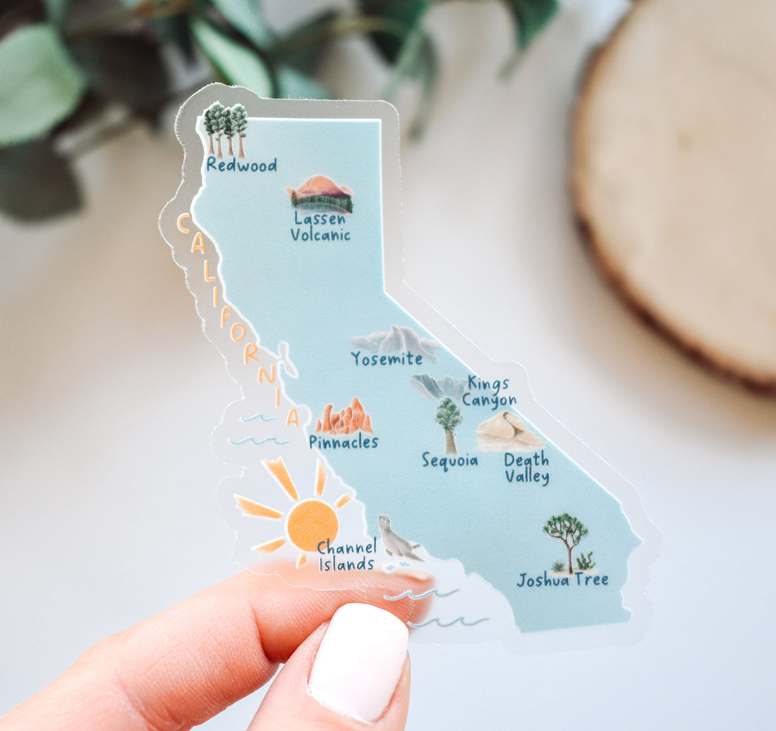 California National Parks sticker with all 9 national parks in the state