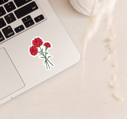 January birth month flower carnation sticker on a laptop