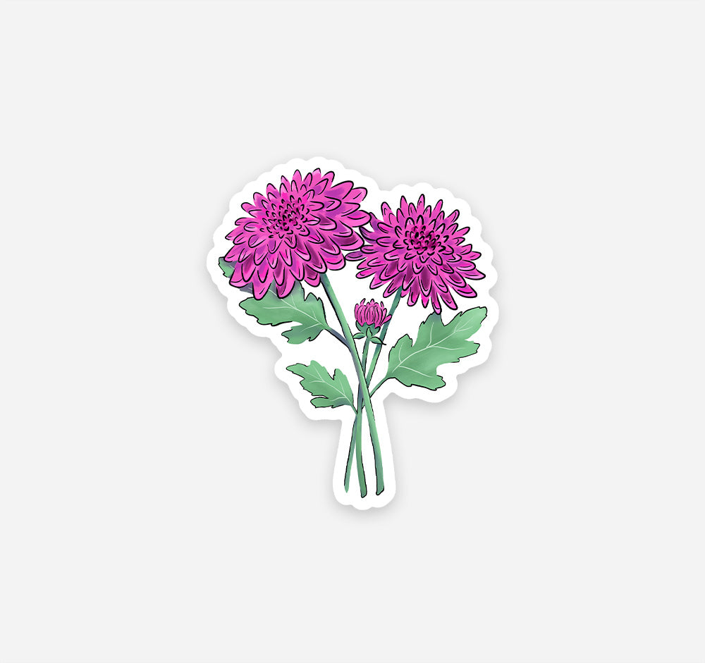 Chrysanthemum flower sticker