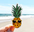 Summer pineapple sticker with yellow sunglasses