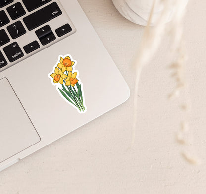 March birth month daffodil laptop sticker