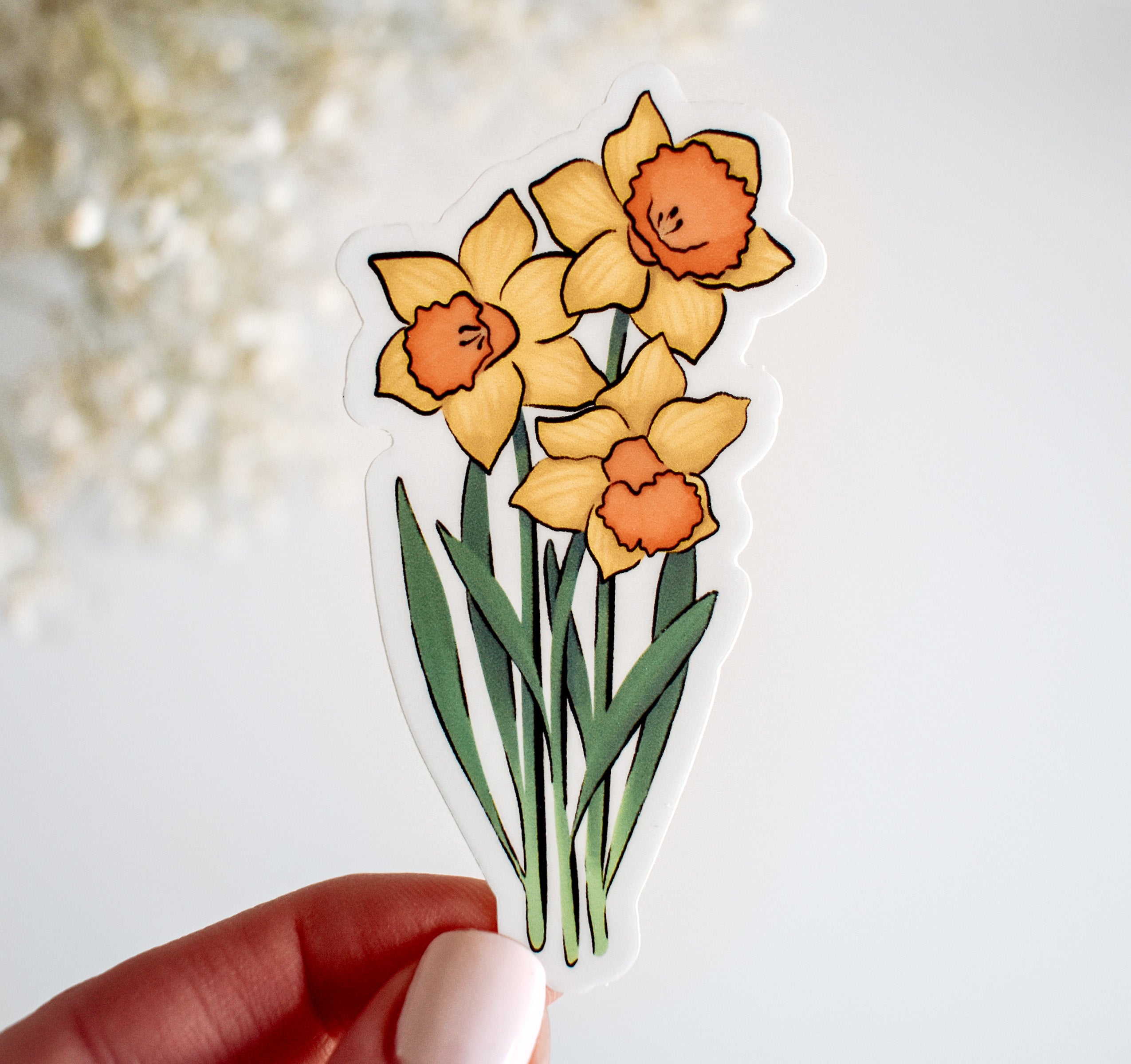 March birth month daffodil sticker