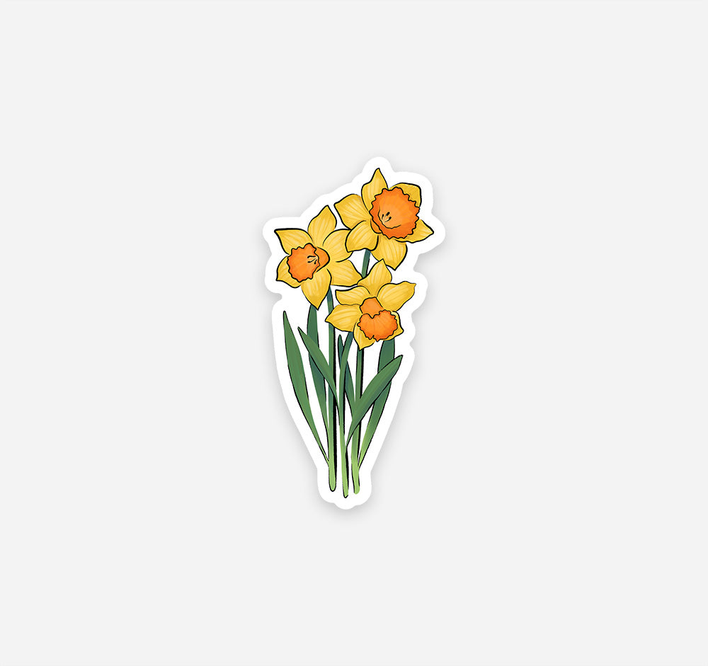 March birth month daffodil sticker