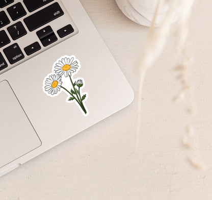 April birth month daisy laptop sticker