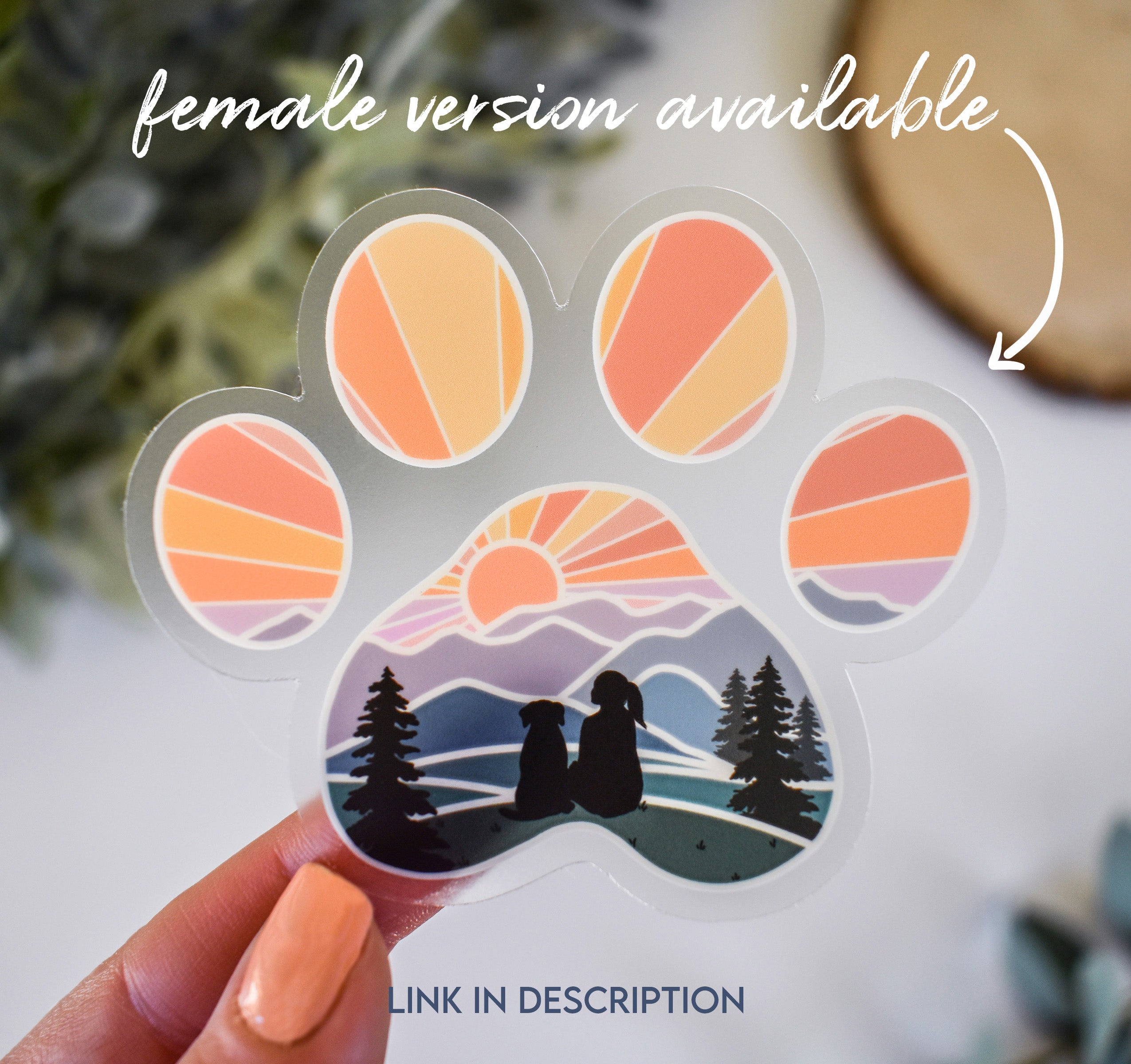 Dog paw print vinyl sticker female version