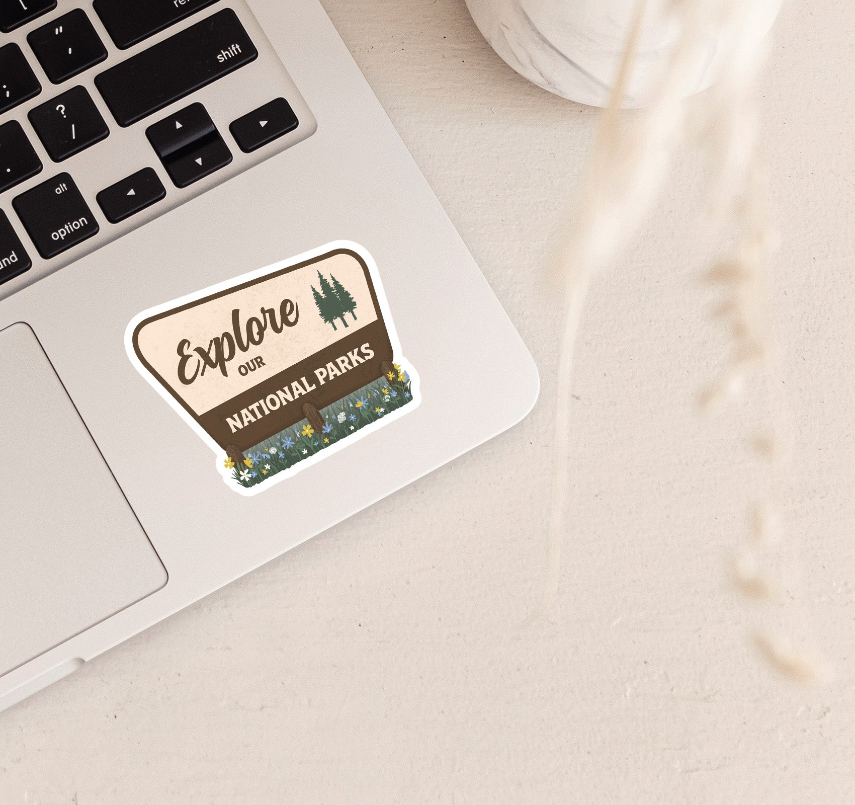 Explore Our National Parks sign vinyl laptop sticker