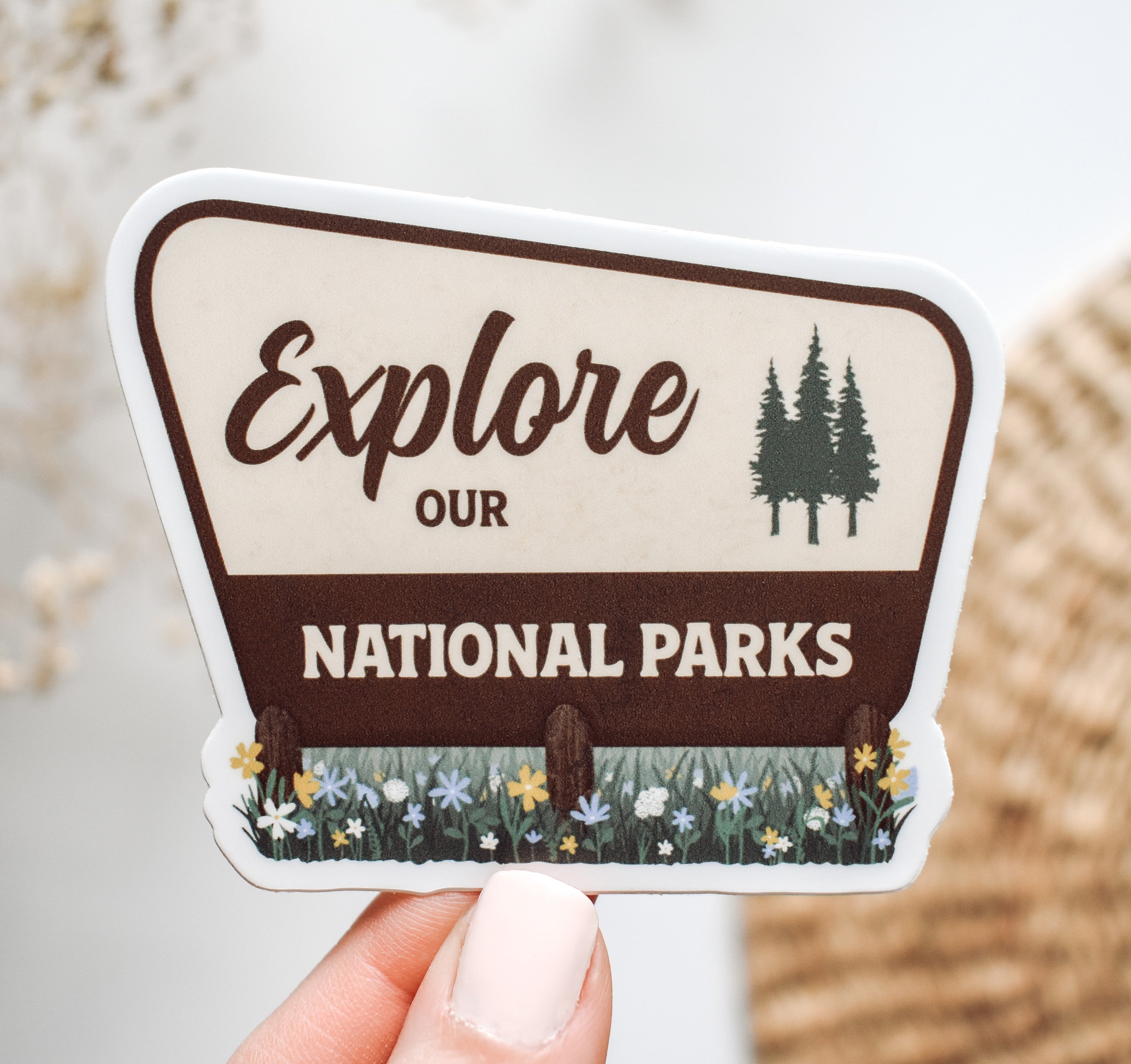 Explore Our National Parks sign vinyl sticker