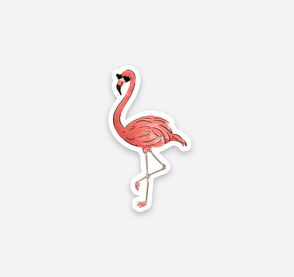 Flamingo Splatter-Name Drop Vinyl Sticker - Custom Decor