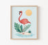 Tropical flamingo art print