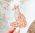 Decorative vinyl sticker of a fox with floral patterns