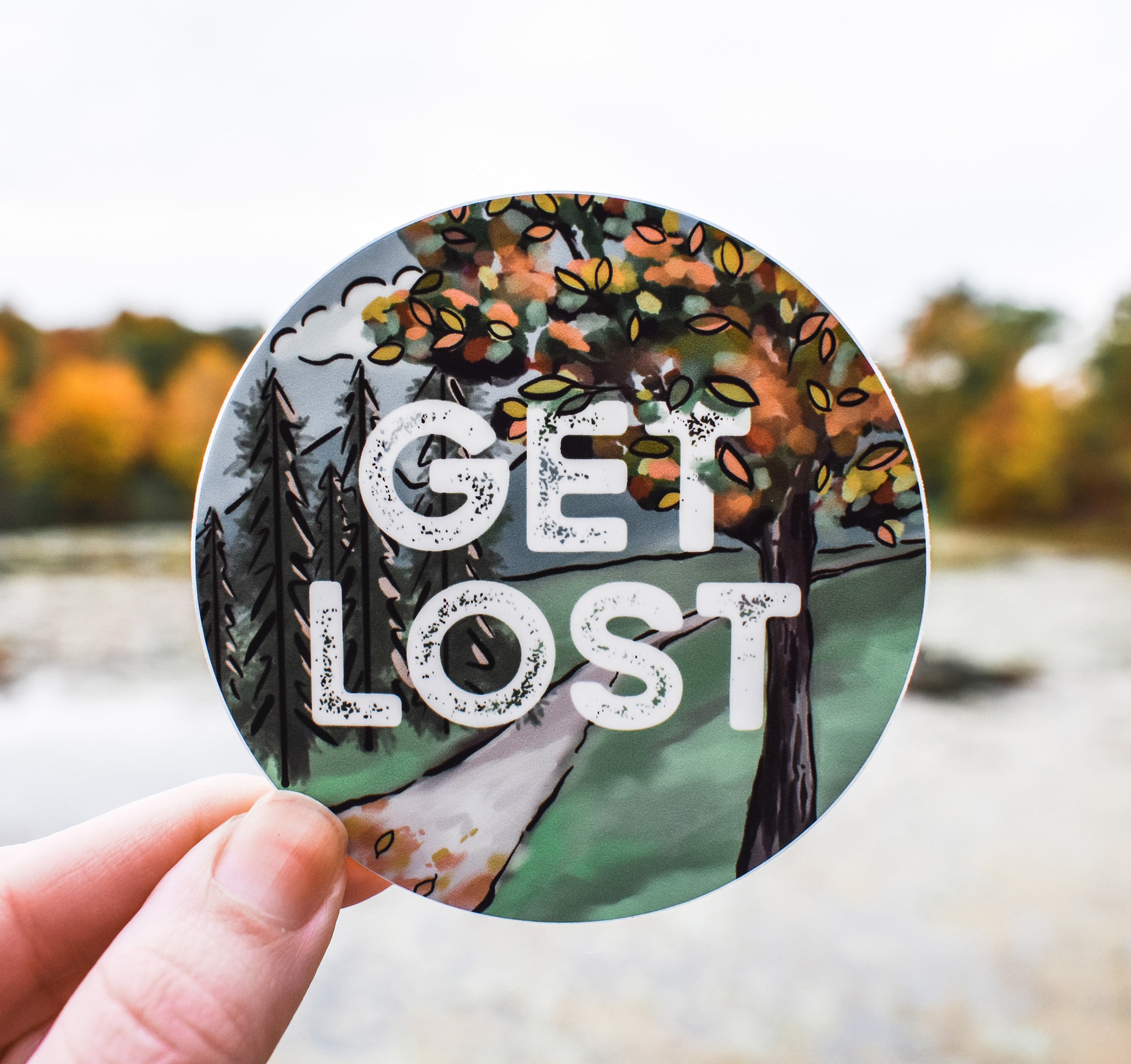 Get lost hiking sticker