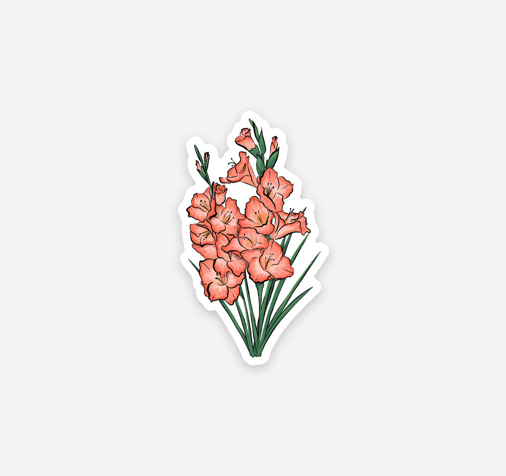 August birth month gladiolus sticker