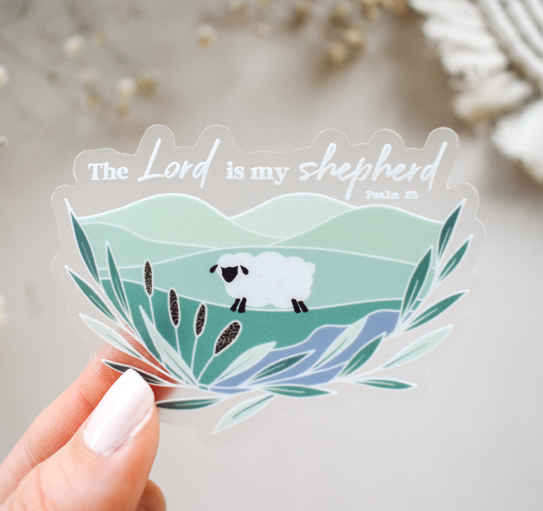 The Lord is my shepherd Psalm 23 Bible verse sticker