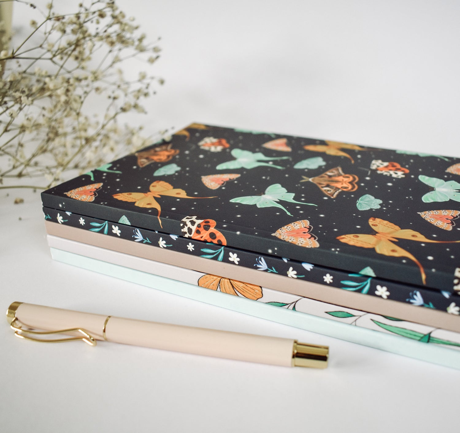 Stack of journals by Wild Peonies Studio