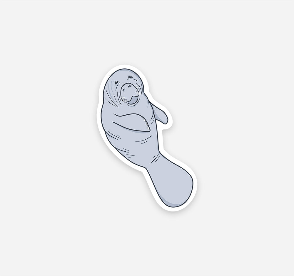 Sticker of manatee illustration