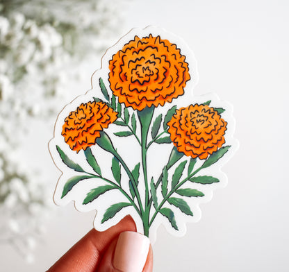 Marigold flower sticker