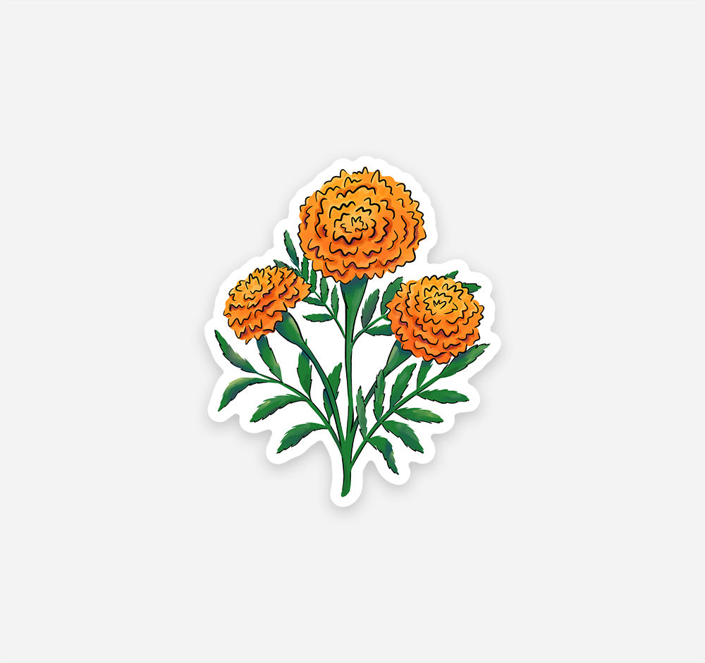 Marigold flower sticker