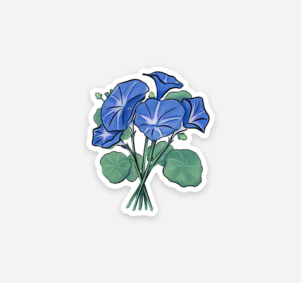 Morning glory flower sticker