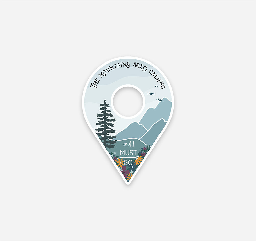 The mountains are calling and I must go, John Muir quote hiking decal