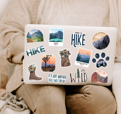Hiking and US National Park laptop decals