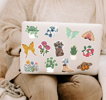 Nature-themed laptop stickers