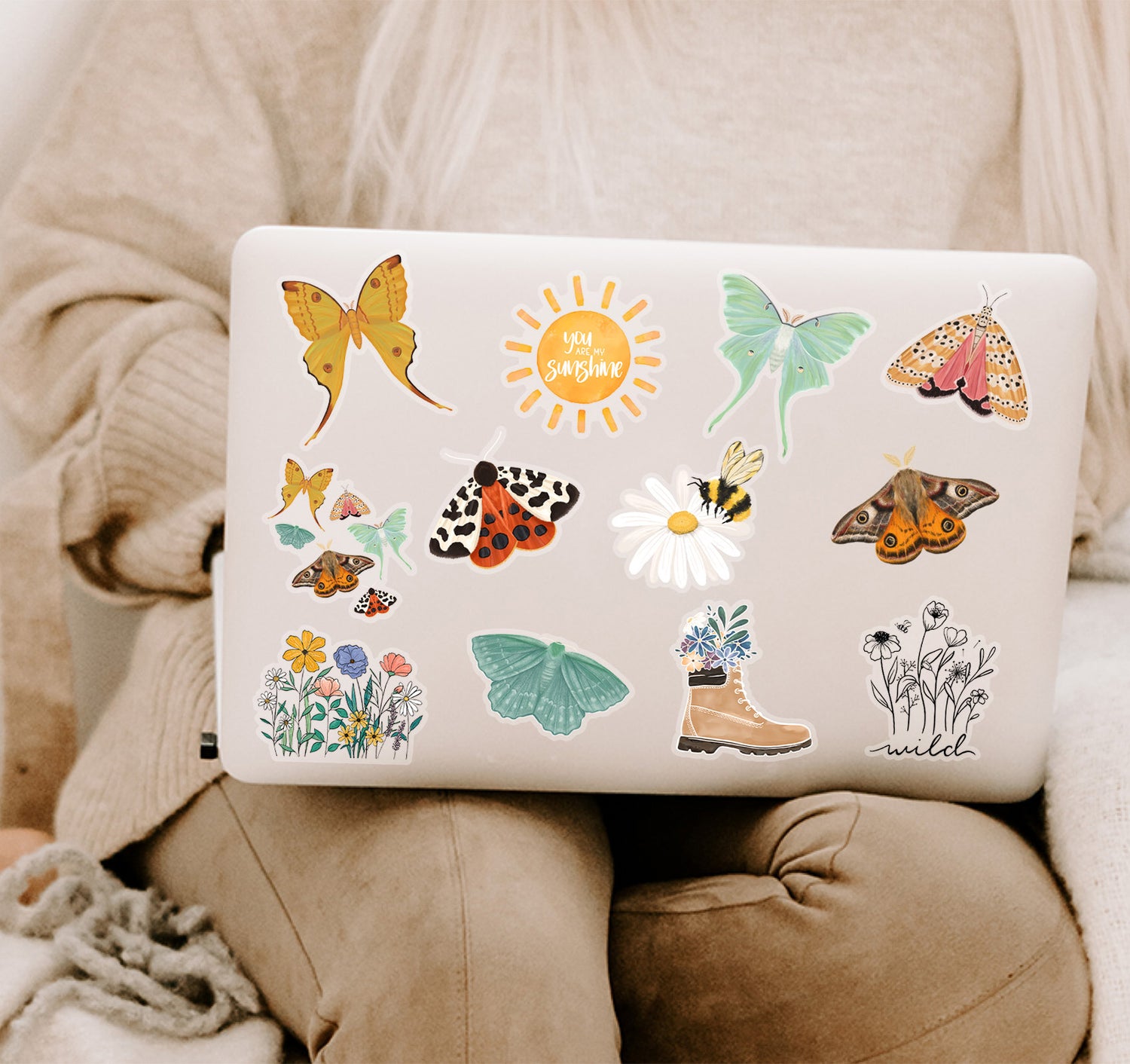 Nature and insect laptop stickers